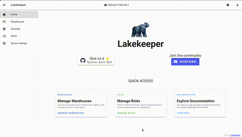 Lakekeeper UI