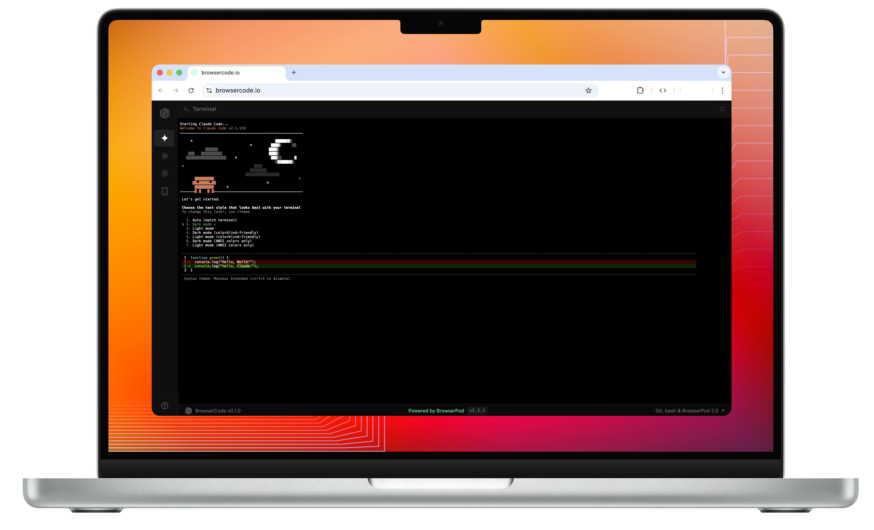 Gemini CLI running in BrowserCode on BrowserPod
