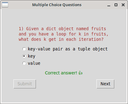 GUI correct answer