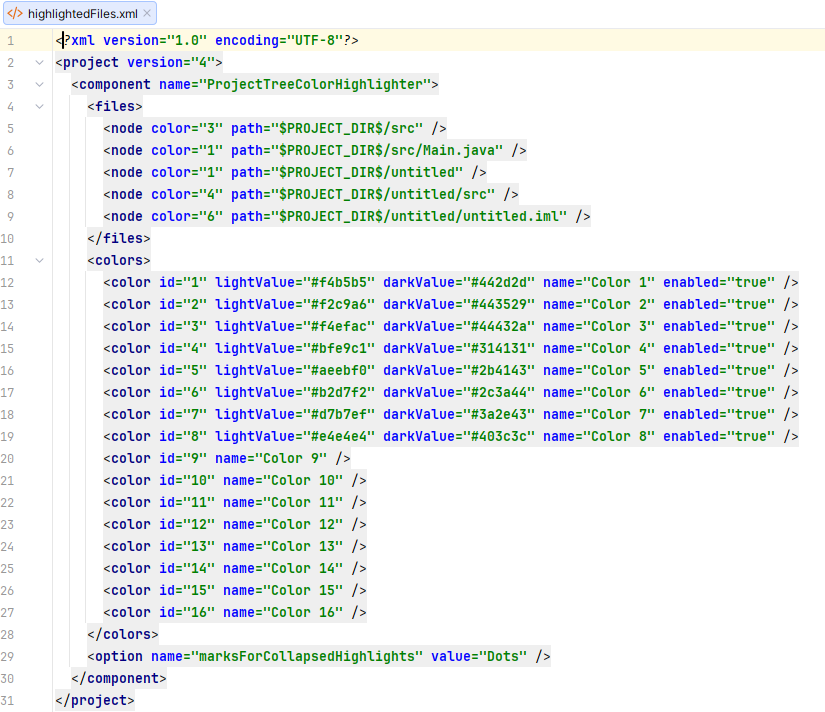 Config file