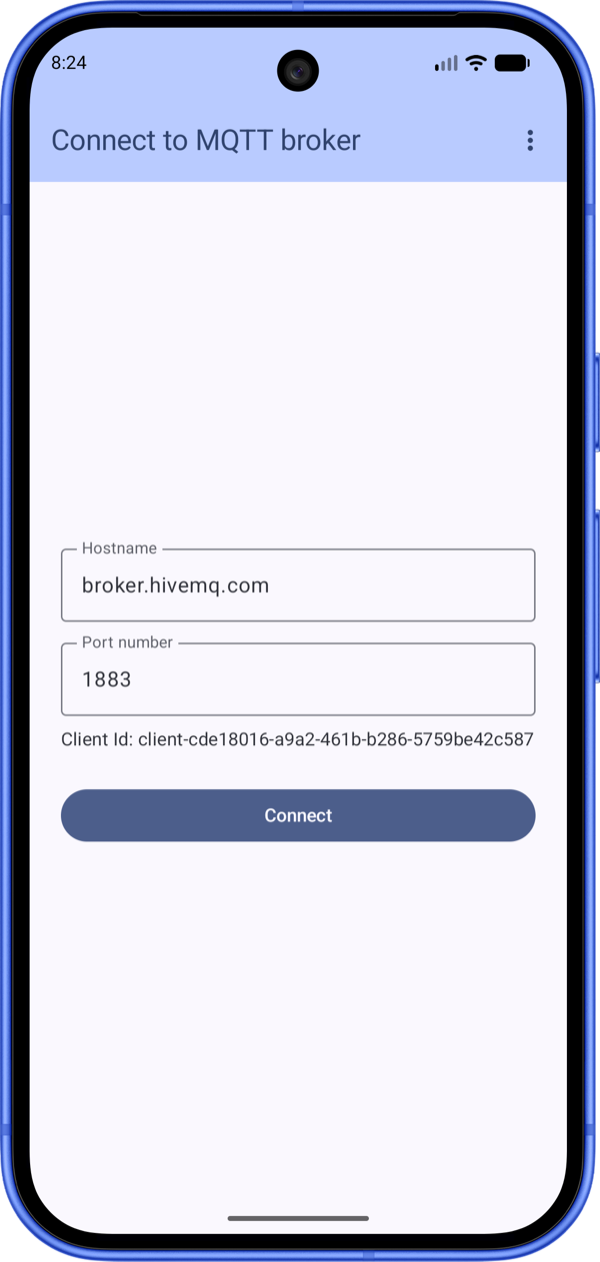 Connect to broker screen