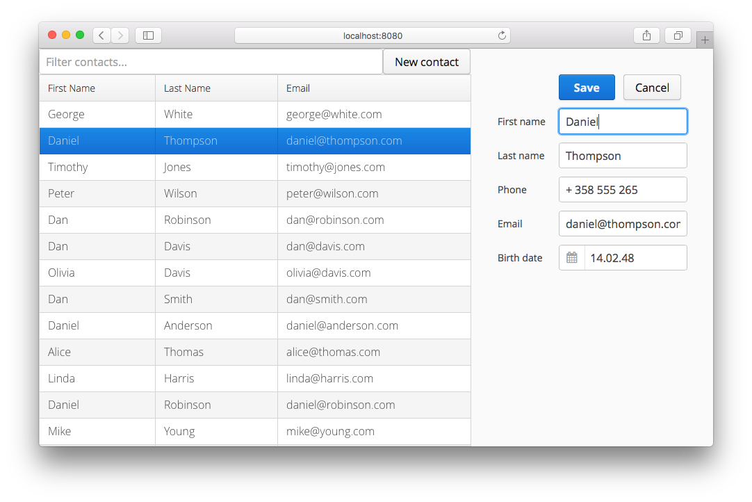Addressbook Screenshot Addressbook Screenshot