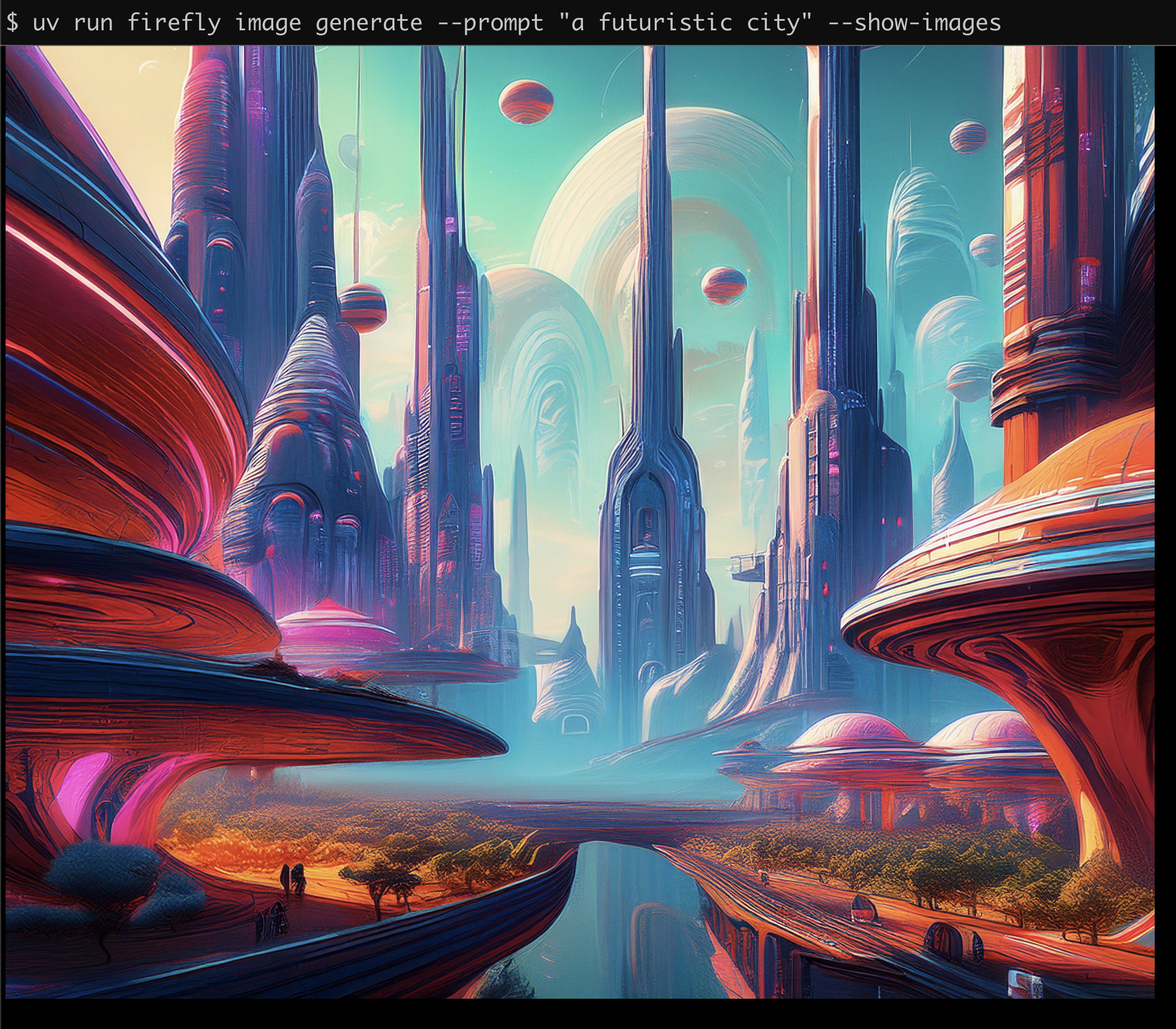 Screenshot of CLI image generation