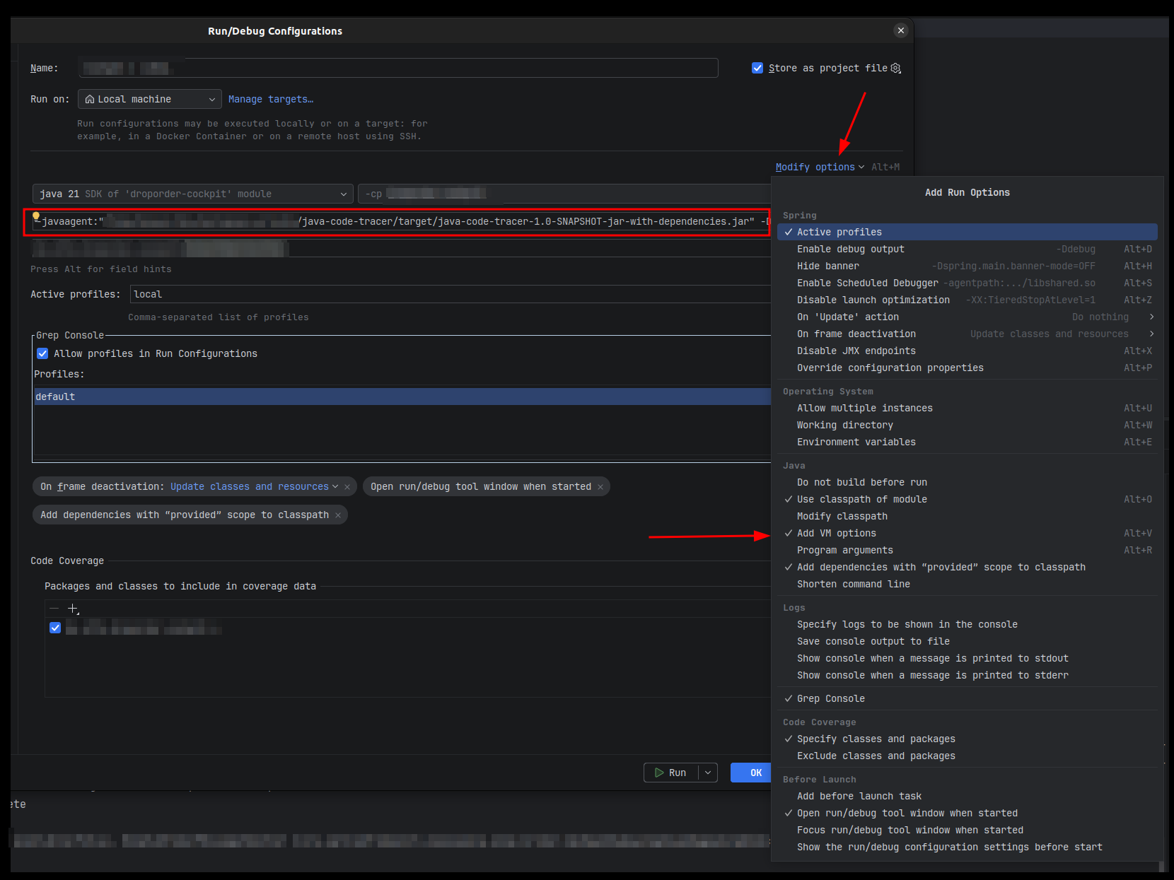 IntelliJ IDEA VM options example