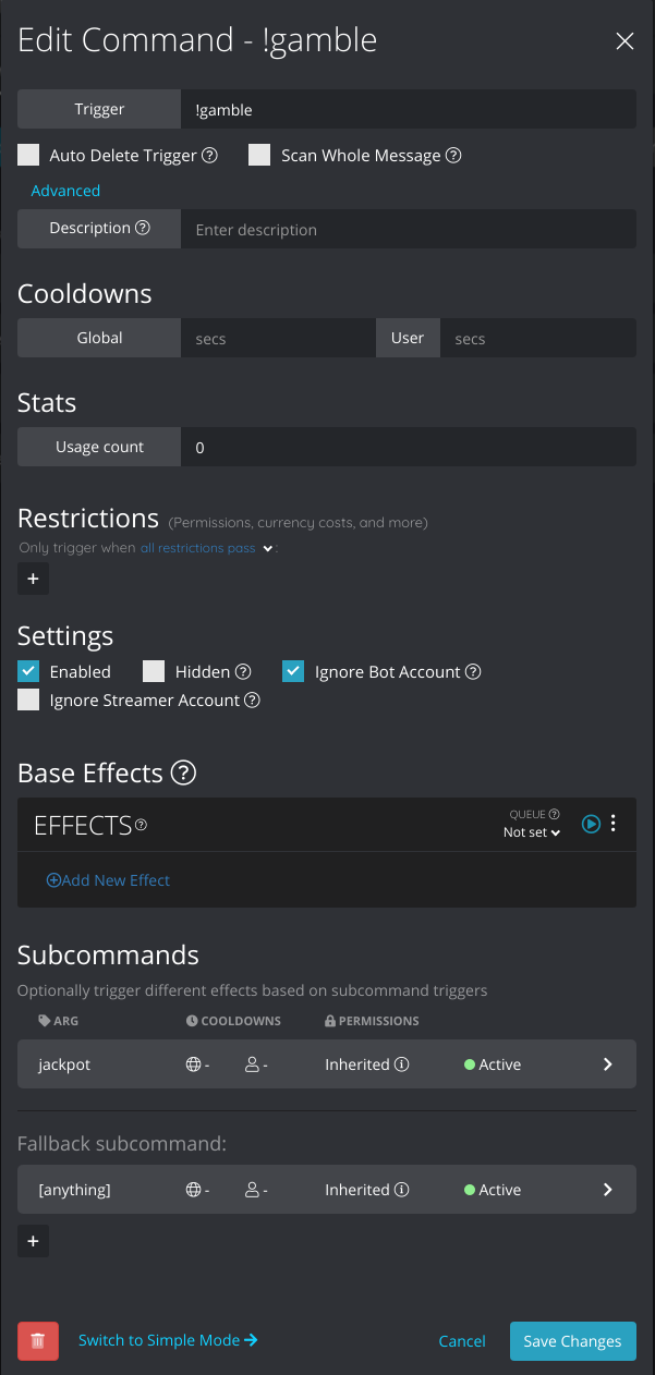 Command Setup Overview