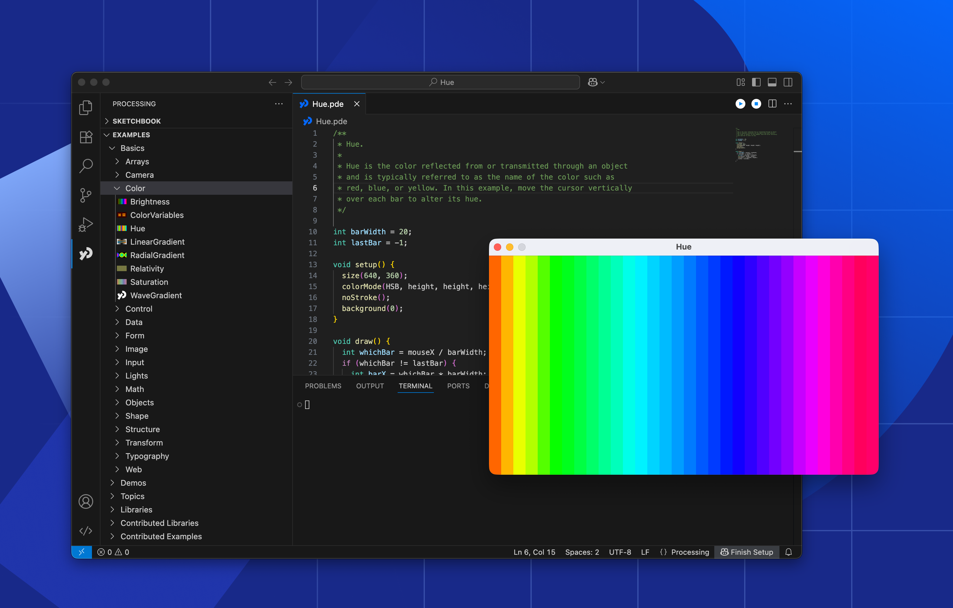 Processing VS Code Extension Screenshot
