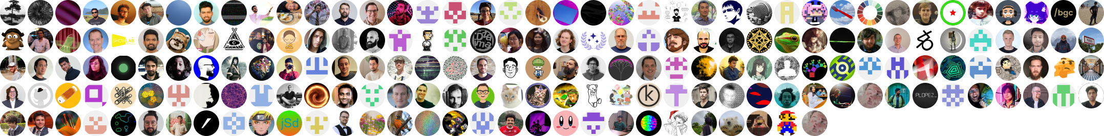 Grid of avatars representing contributors to the Processing4 project