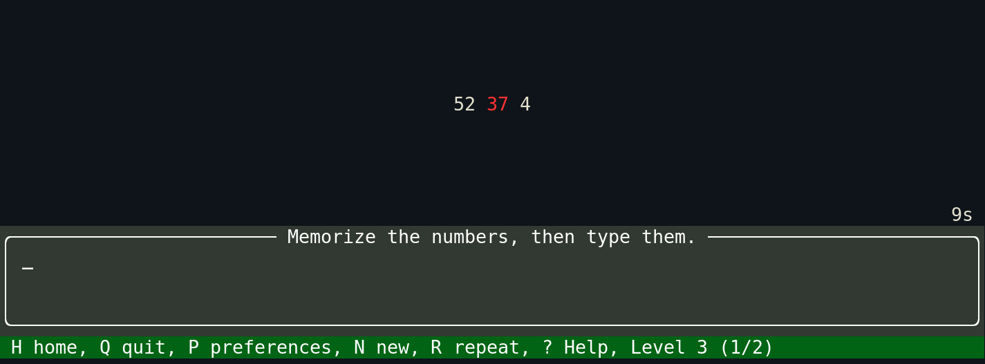 Static Number Sequence
