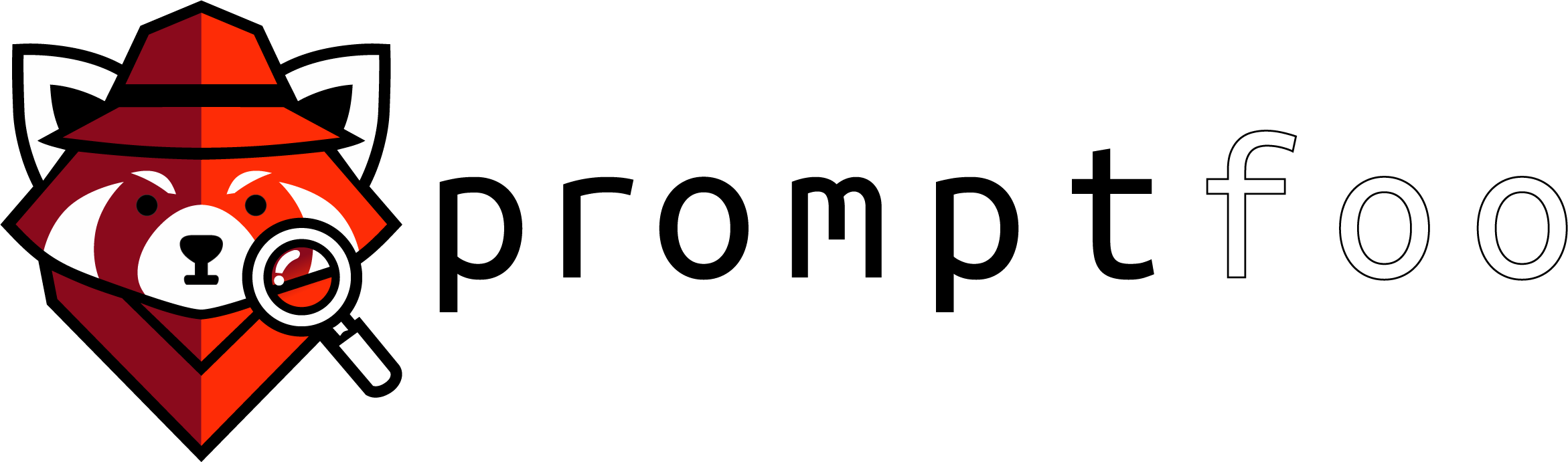 Promptfoo - AI security testing platform with detective red panda logo
