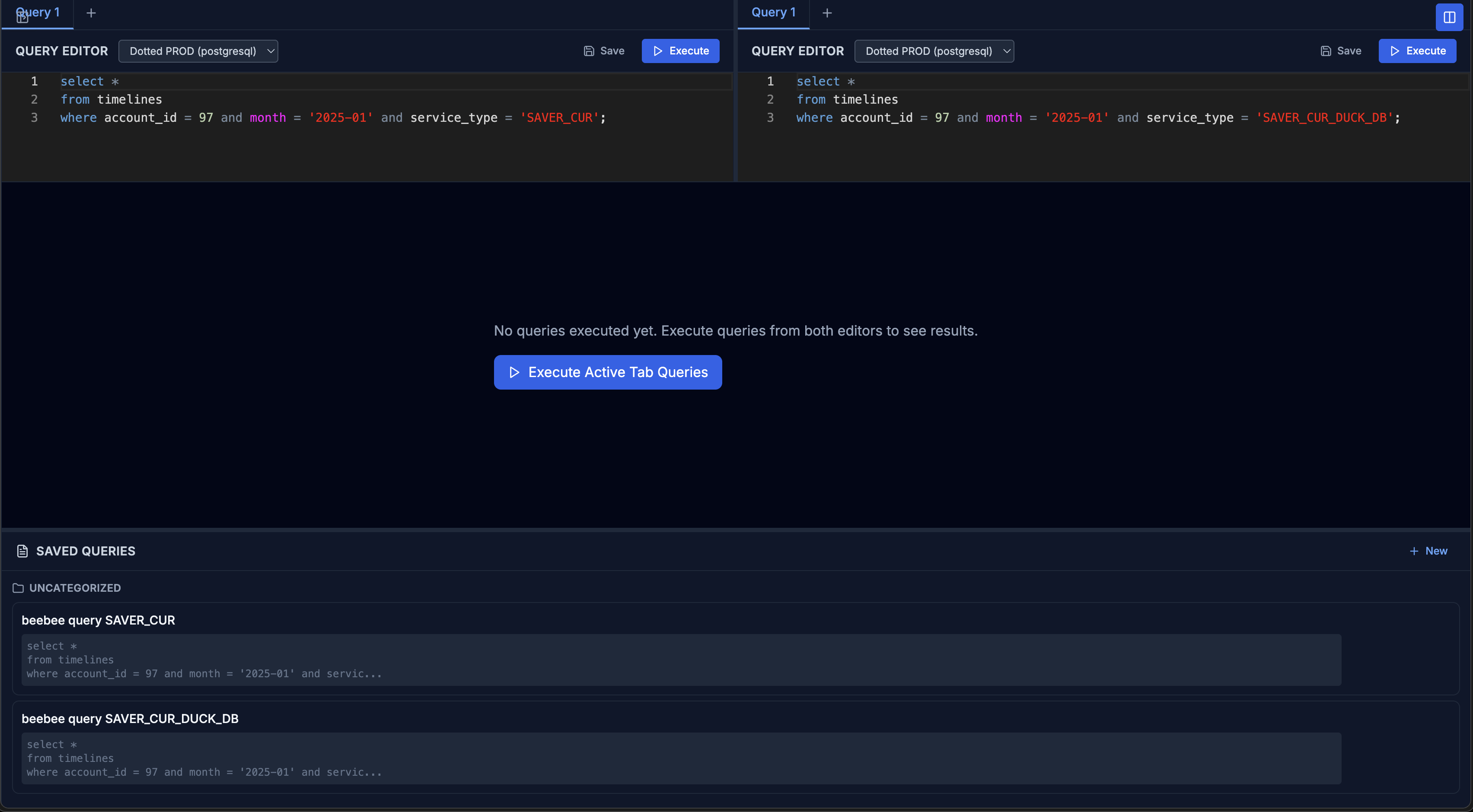 Browser SQL IDE Interface