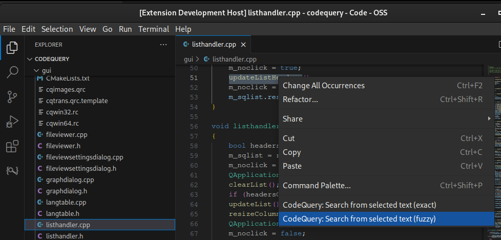 Text selection, then right-click