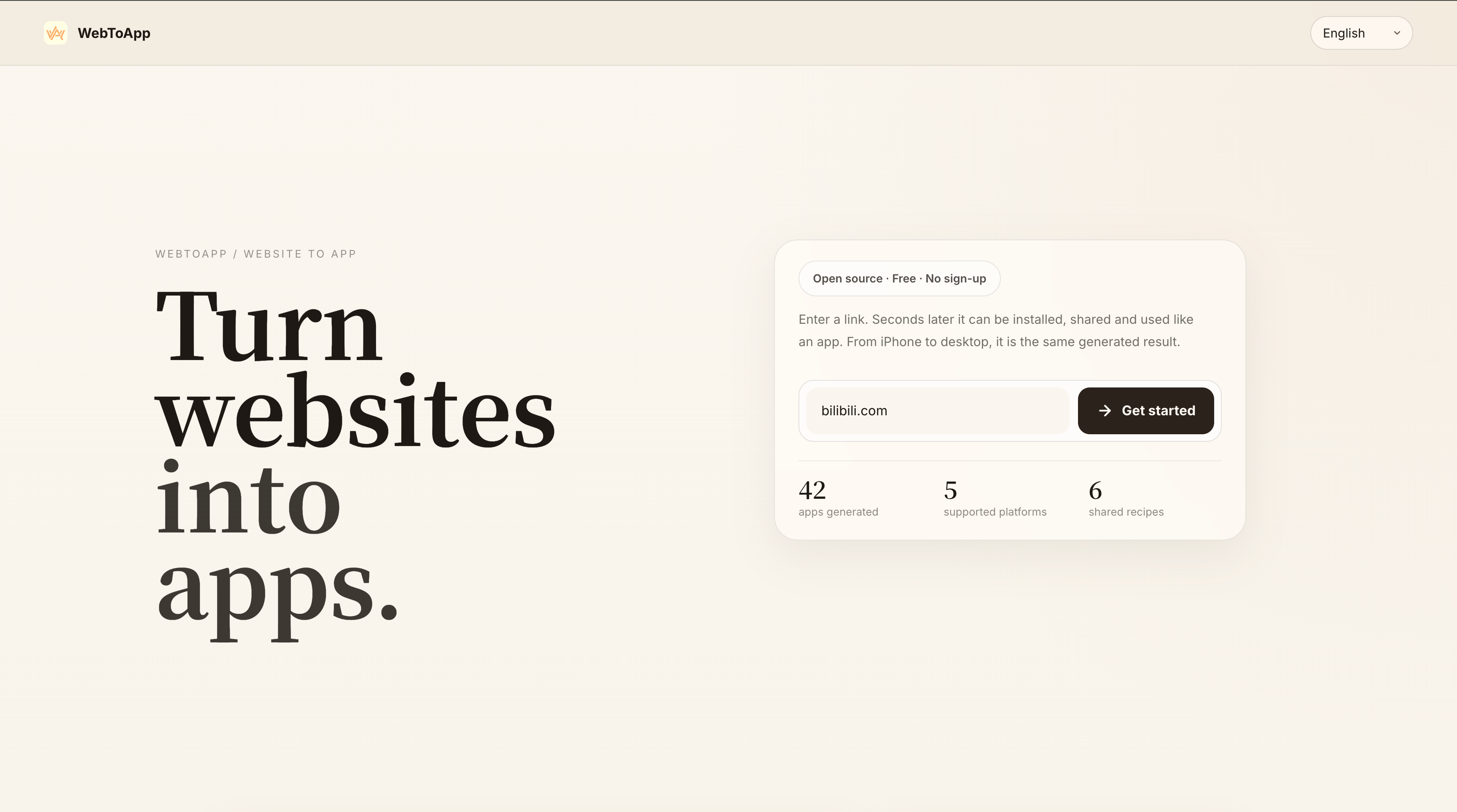WebToApp screenshot