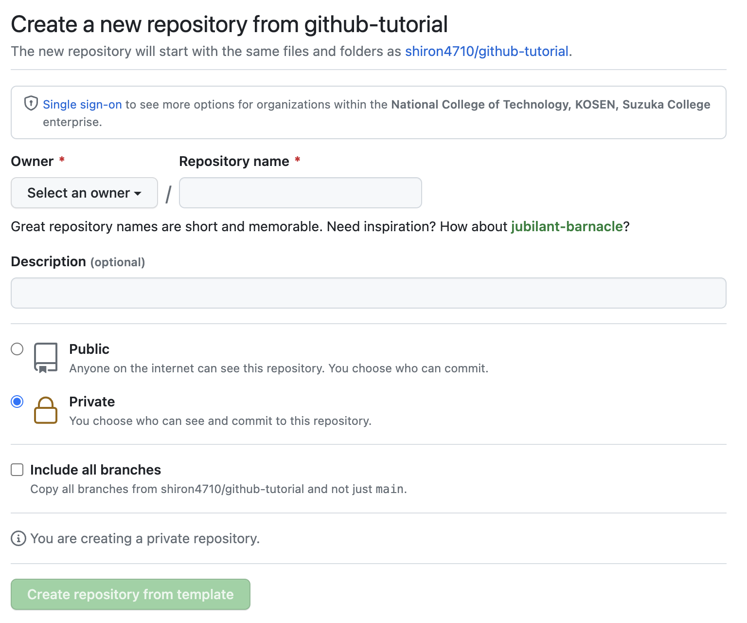 Create repository