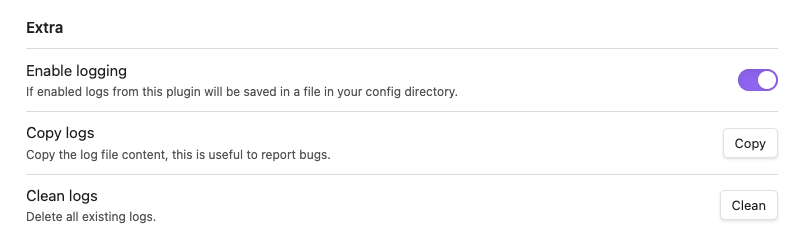 Enable logging
