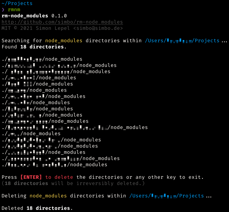 rm-node_modules default output
