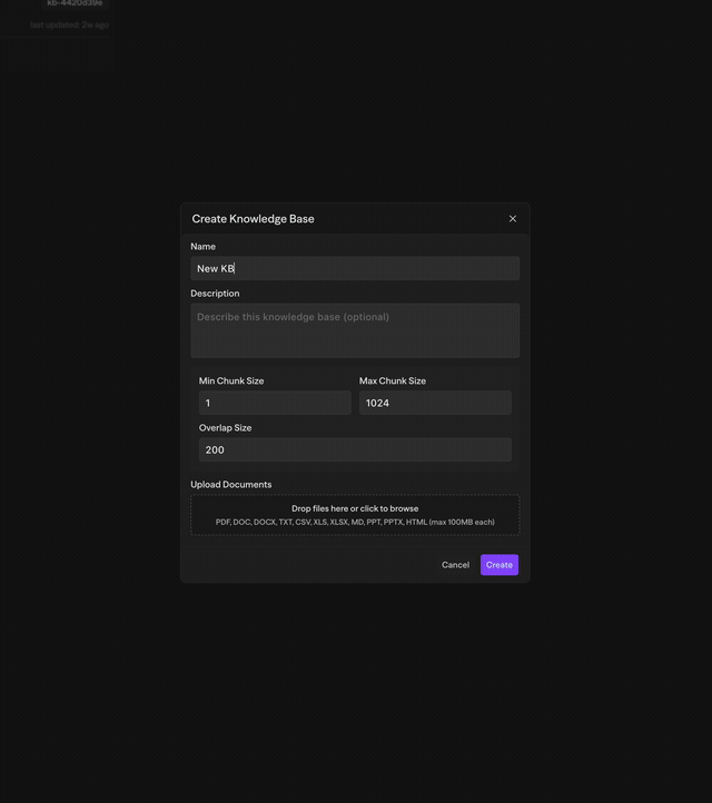 Creating a knowledge base