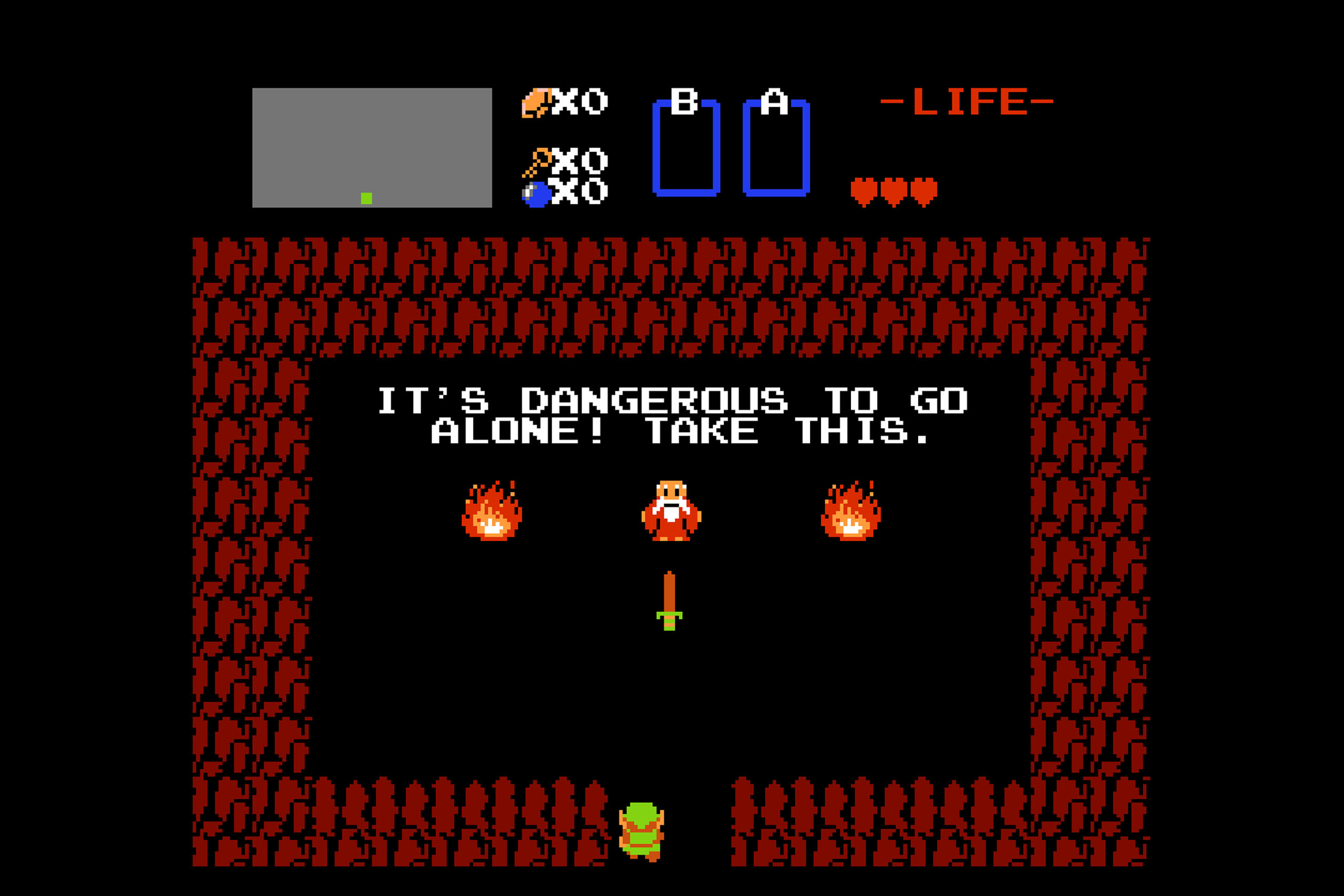 "It's dangerous to go alone! Take this."