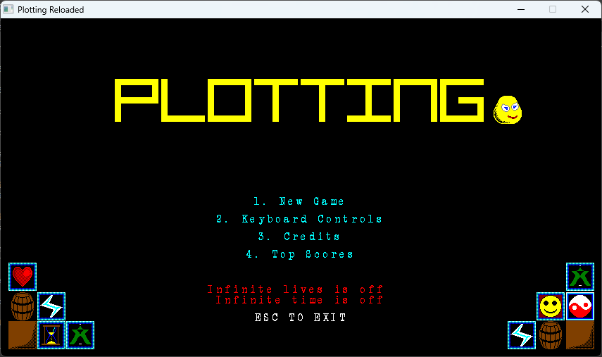 Main Menu plotting menu