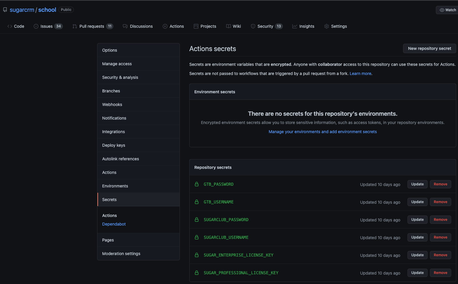 GitHub Action Environment Variables