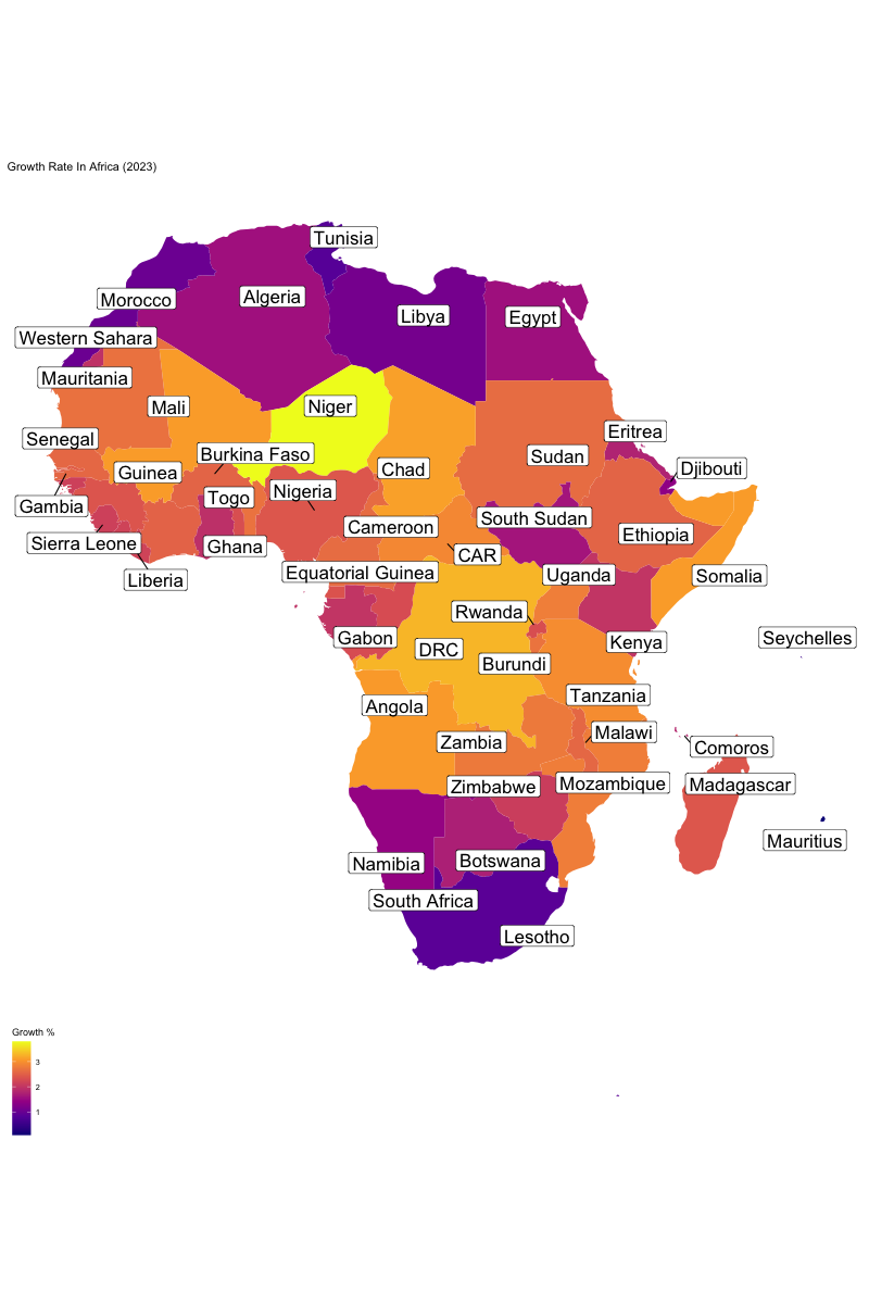 Growth Rate in Africa | Choropleth