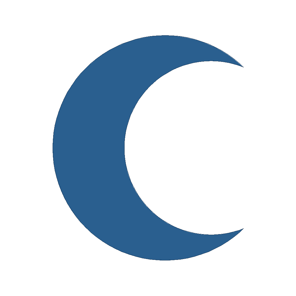 top down view of a crescent