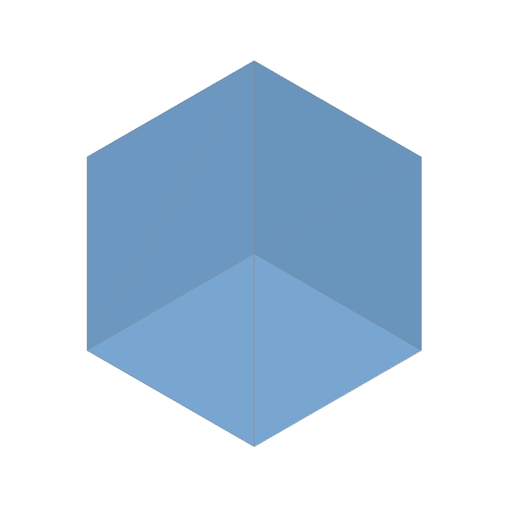 an angled view of a cube