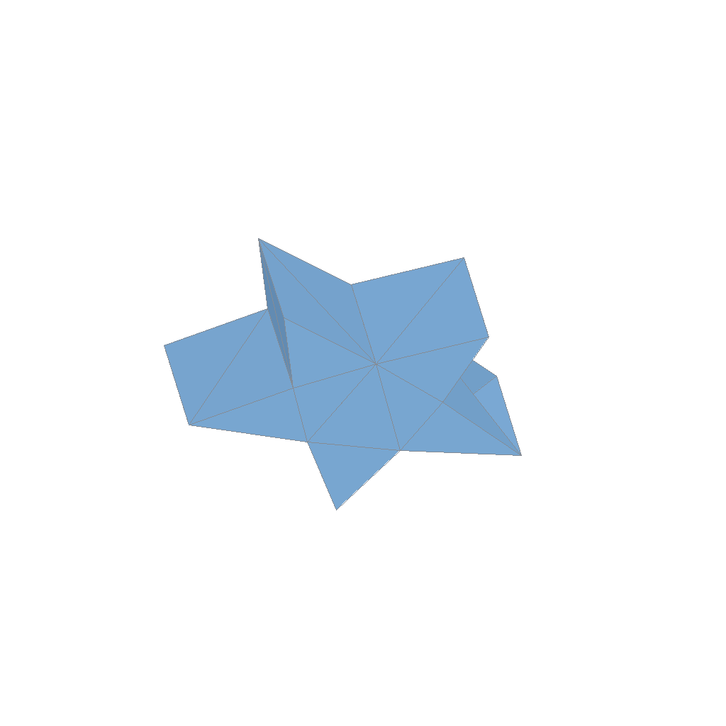 an angled view of a star extruded at an angle