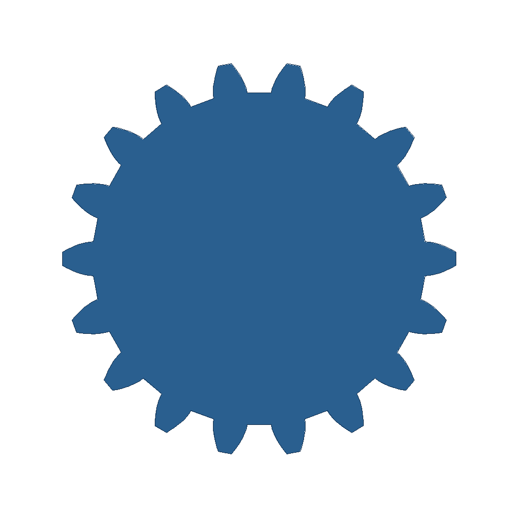 top down view of a involute gear profile