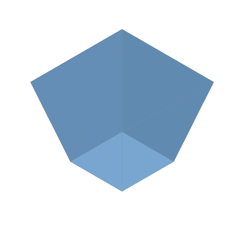 an angled view of a lofted tapered prism