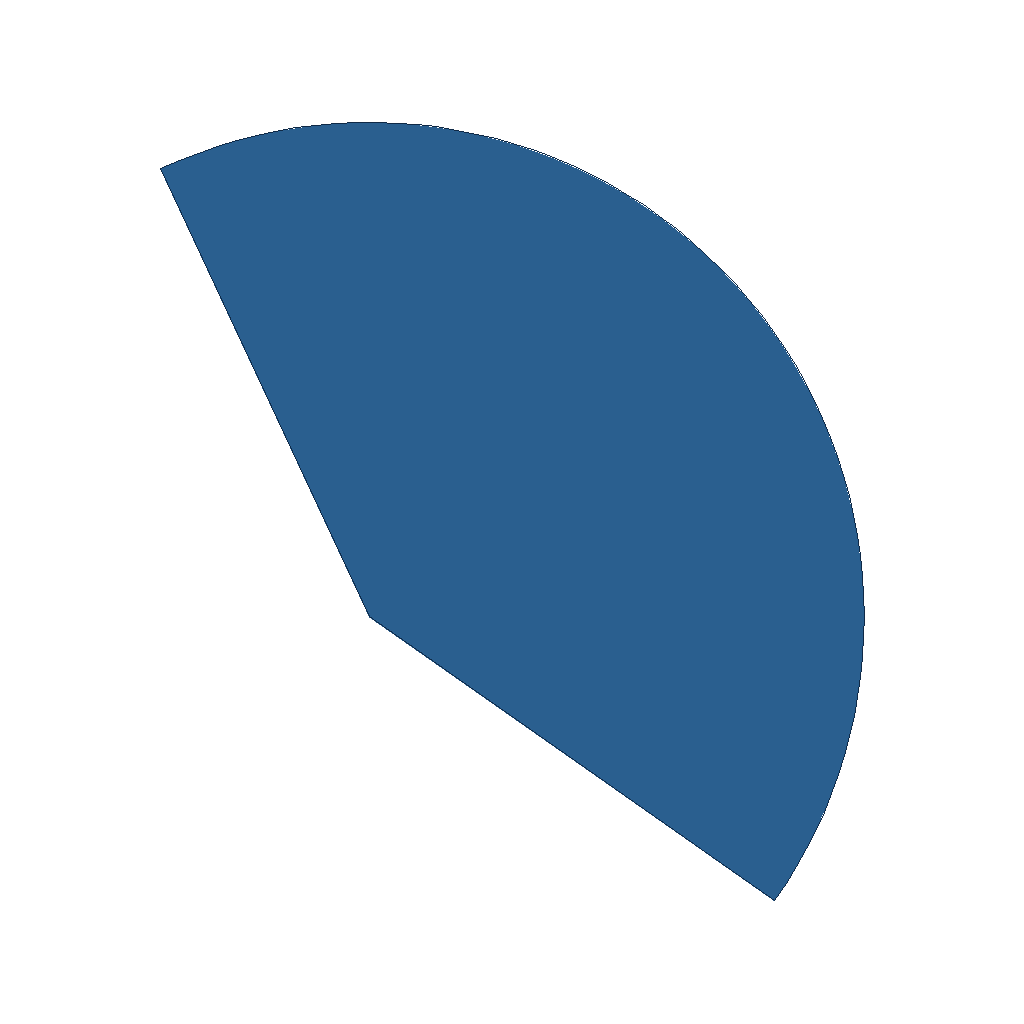 top down view of a slice of a circle