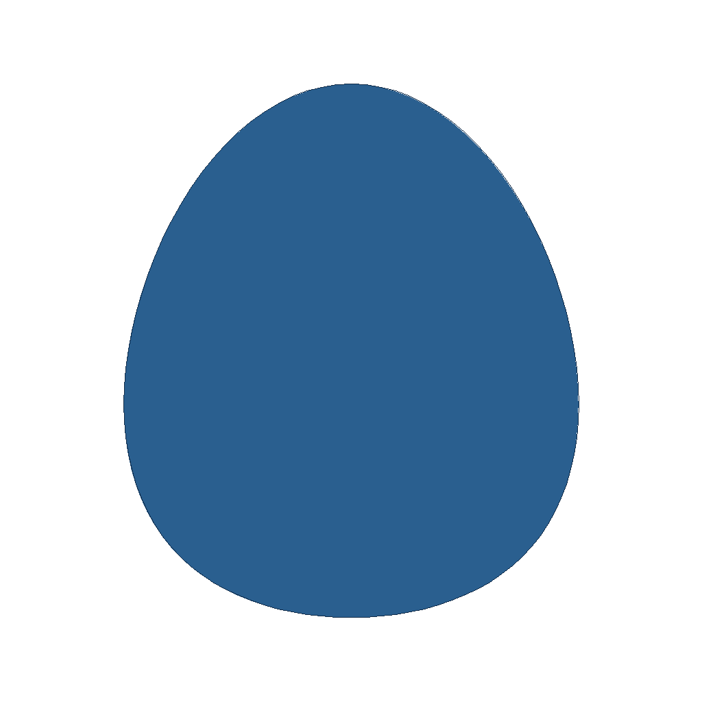 top down view of an egg shape