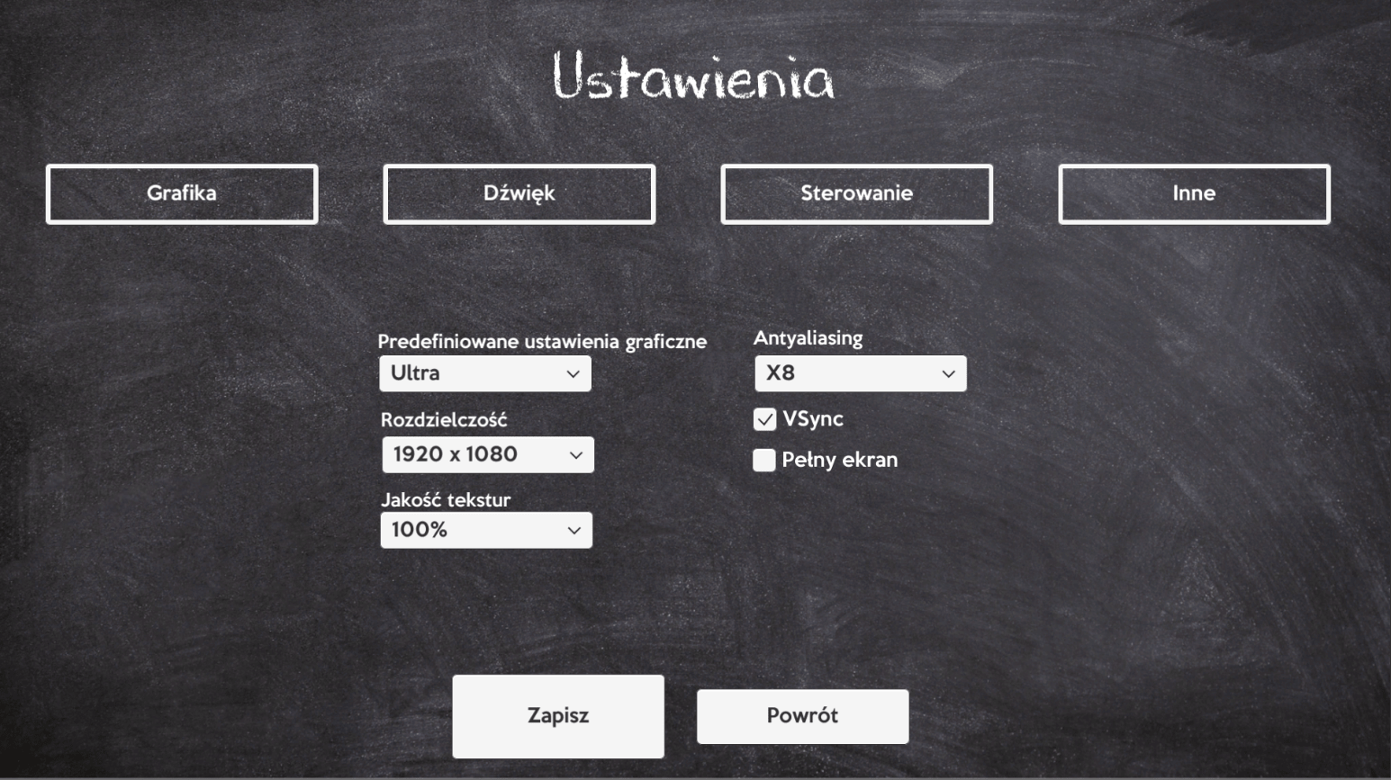 Ustawienia grafiki