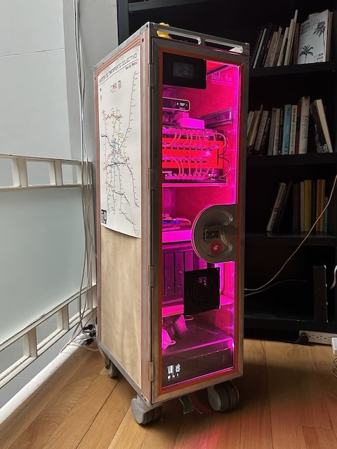My airplane service cart turned into rack