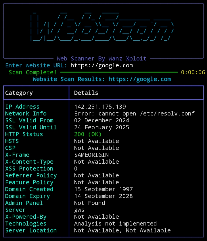 WebScan Banner
