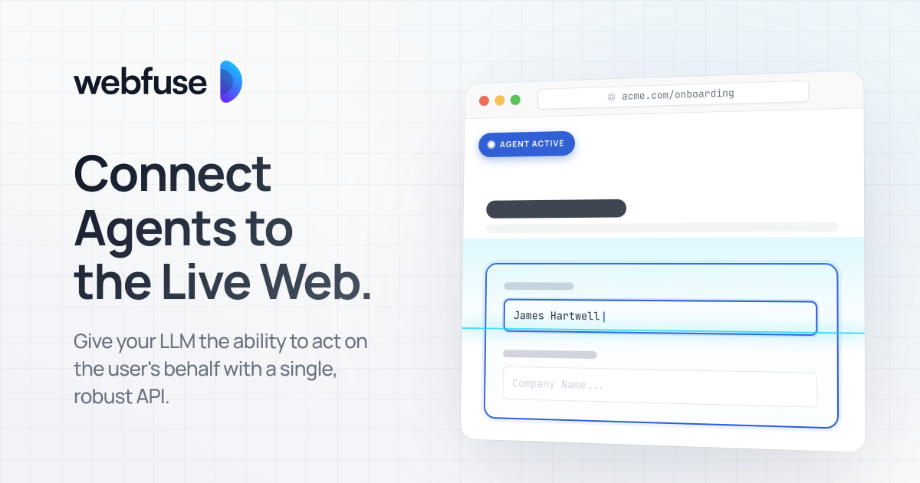 Webfuse gives your LLM the ability to act on the user's behalf on the live web.