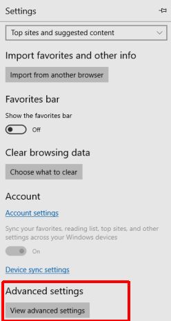 Edge Advanced Settings