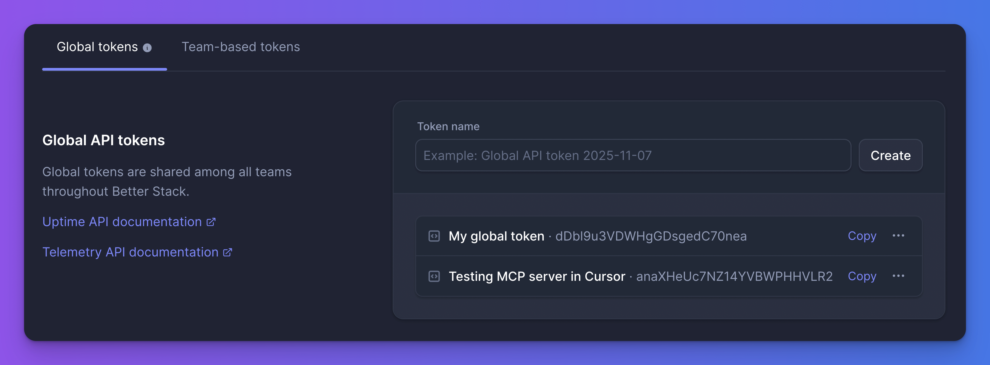 Global API Token