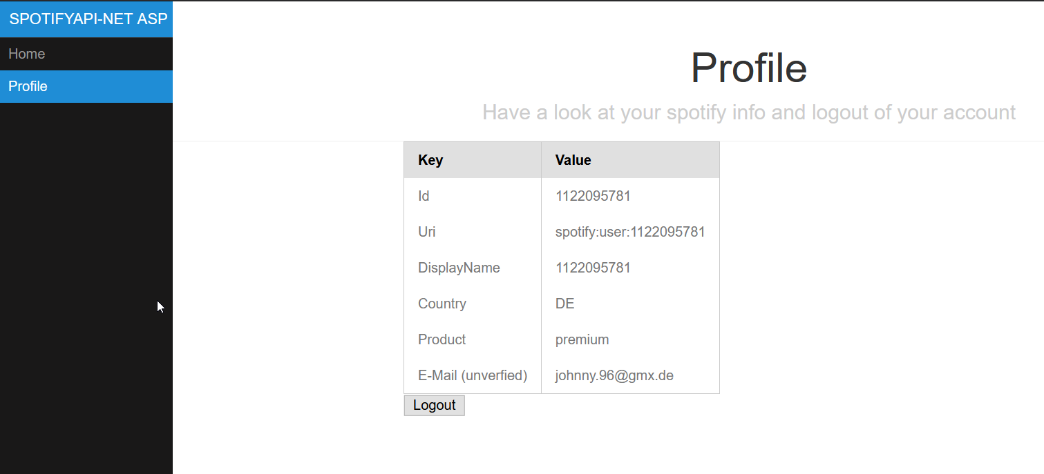 ASP Example - Profile