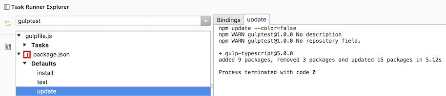 NPM update completed NPM update completed