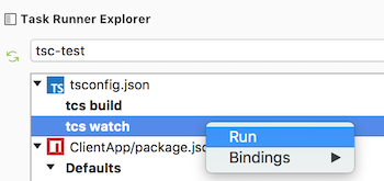 Task Runner Explorer Run menu Task Runner Explorer Run menu