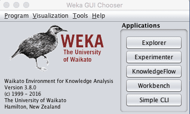 Weka GUI Chooser