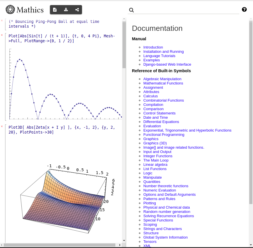 Mathics3 Django screenshot