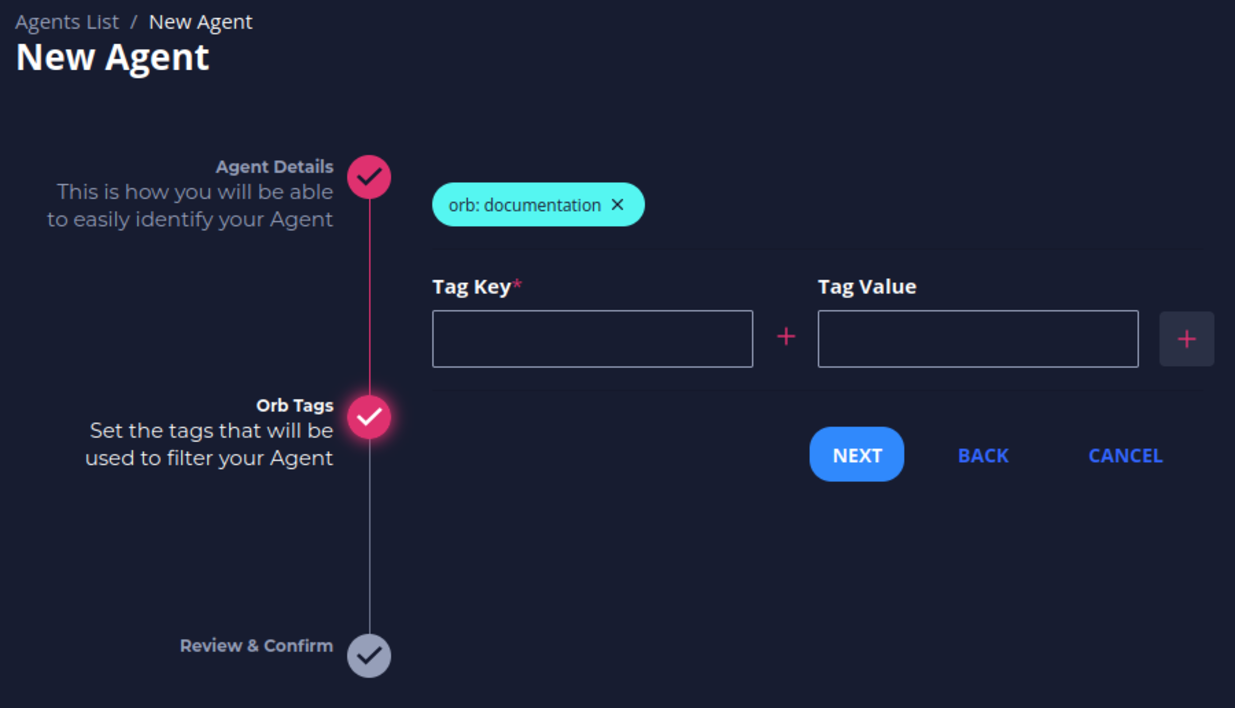 Agent tag detail