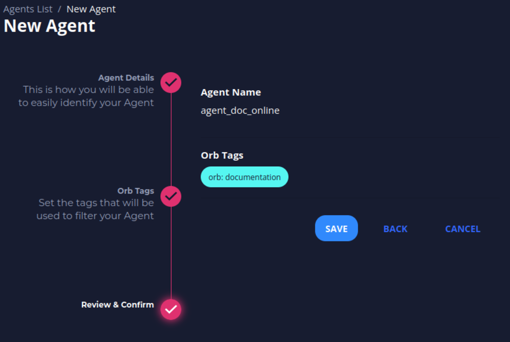 Save your agent
