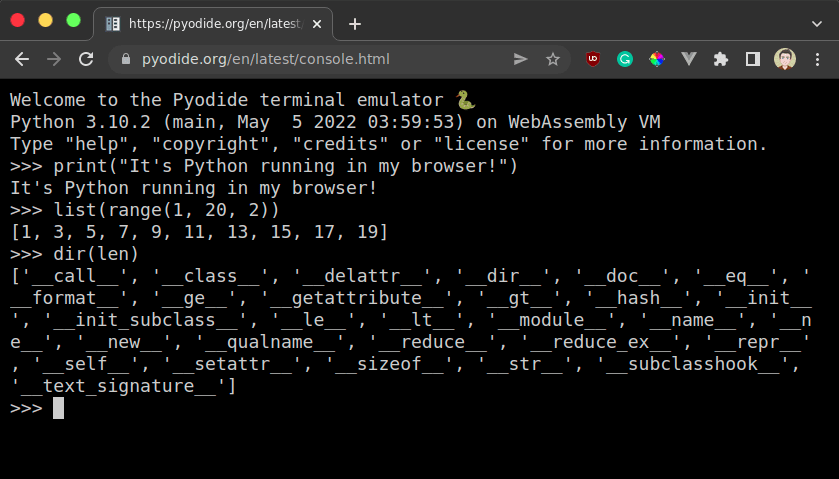 Pyodide REPL