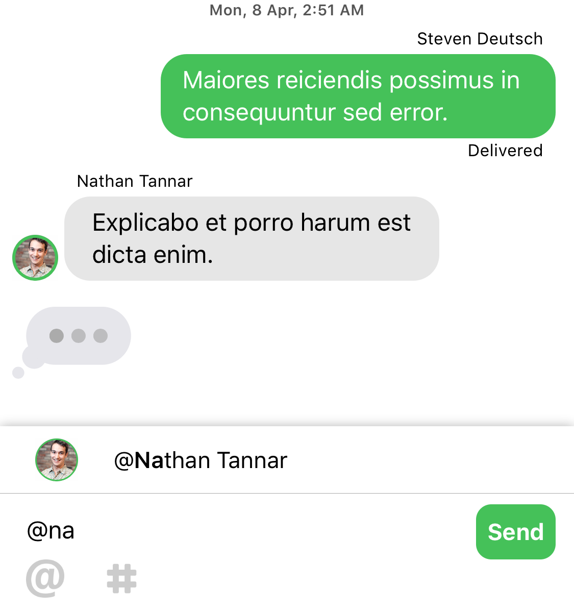 MessageKit header
