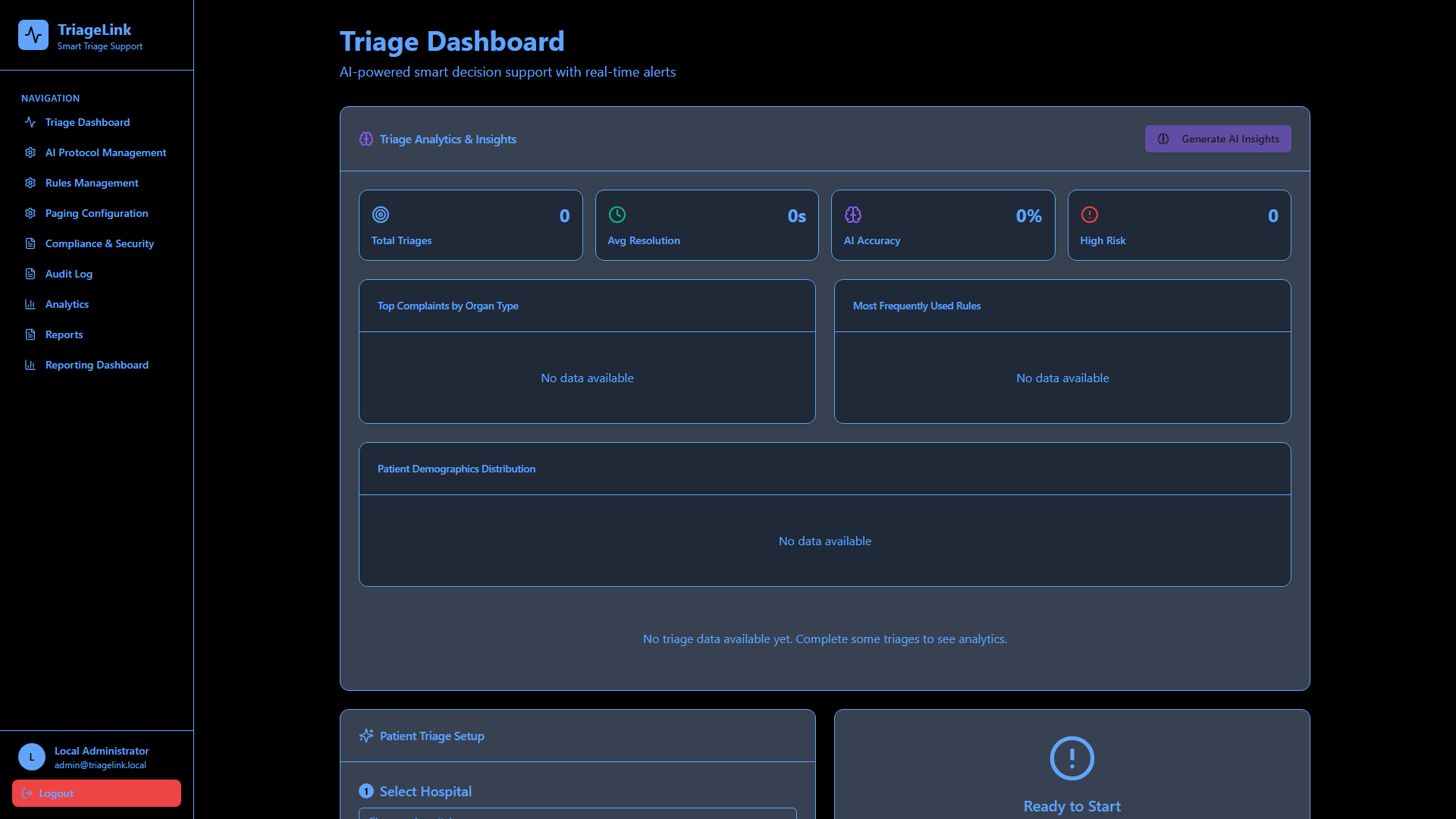 TriageLink Dashboard