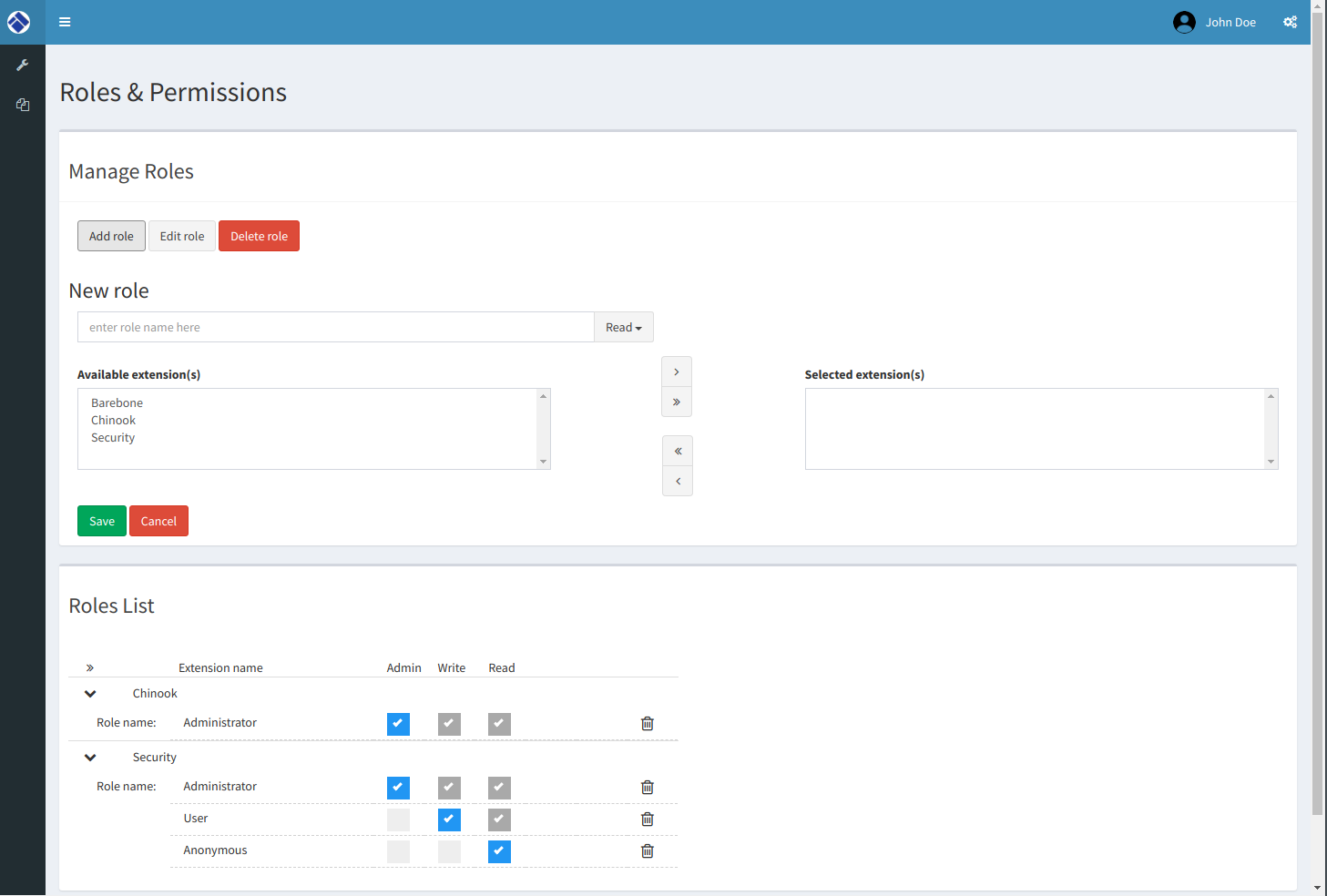 Set permissions