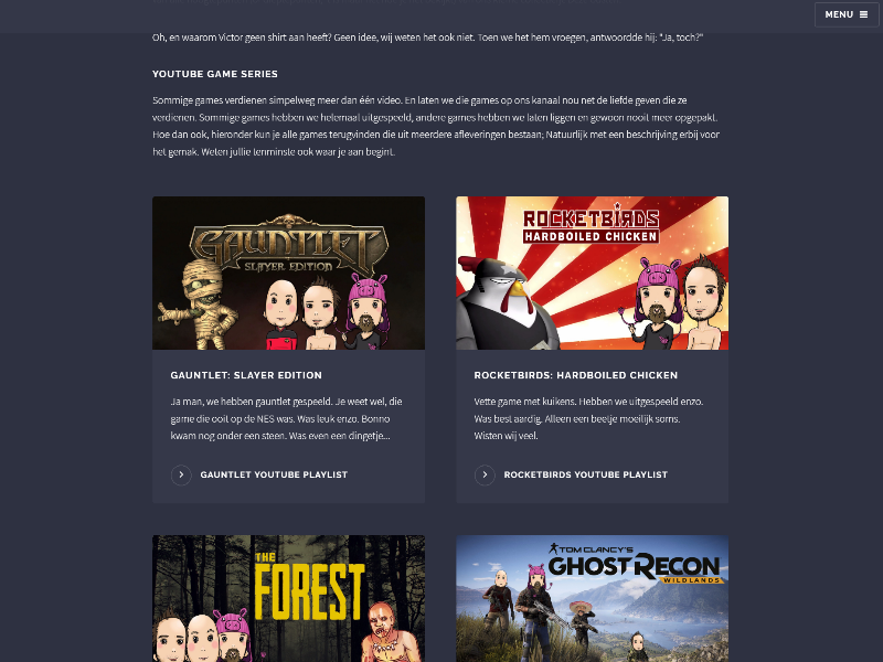 A thumbnail of a the Deze Gasten website running the customized solid state theme