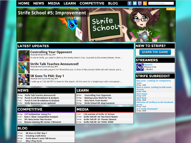 A thumbnail of a website running the Strifecake theme
